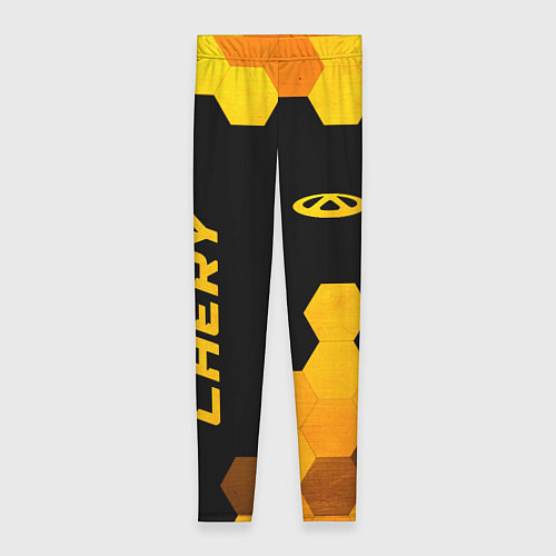 Женские легинсы Chery - gold gradient вертикально / 3D-принт – фото 1