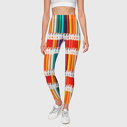 Леггинсы женские Яркие цветные карандаши, цвет: 3D-принт — фото 2