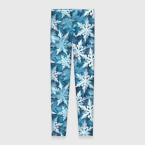 Женские легинсы New Years pattern with snowflakes / 3D-принт – фото 1
