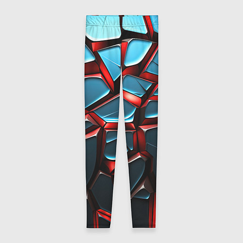 Женские легинсы Синие плиты с красными стеклами / 3D-принт – фото 1