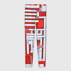 Леггинсы женские Полосы на красном фоне, цвет: 3D-принт