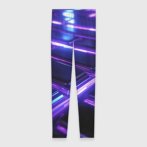 Женские легинсы Фиолетовые неоновые плиты / 3D-принт – фото 1
