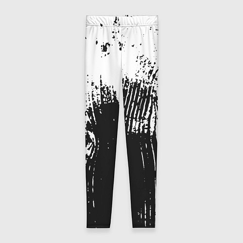 Женские легинсы Черно-белая абстракция гранж / 3D-принт – фото 1