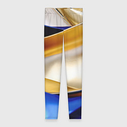 Женские легинсы Белая желтая синяя абстракция