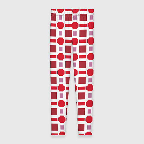 Женские легинсы Красные кирпичики и белые полосы / 3D-принт – фото 1