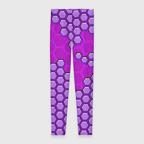 Женские легинсы Фиолетовая энерго-броня из шестиугольников / 3D-принт – фото 1