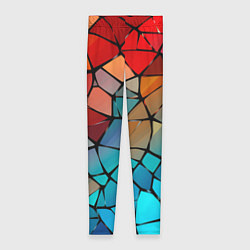 Леггинсы женские Красно-синяя витражная мозаика, цвет: 3D-принт