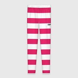 Леггинсы женские Красно белый узор в полоску, цвет: 3D-принт