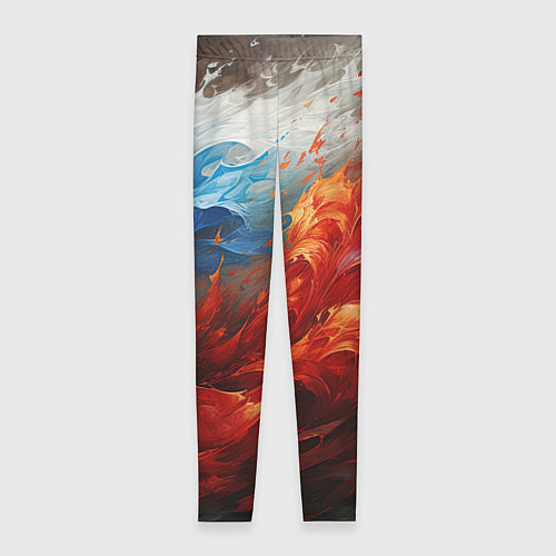 Женские легинсы Абстрактный белый синий красный дым / 3D-принт – фото 1