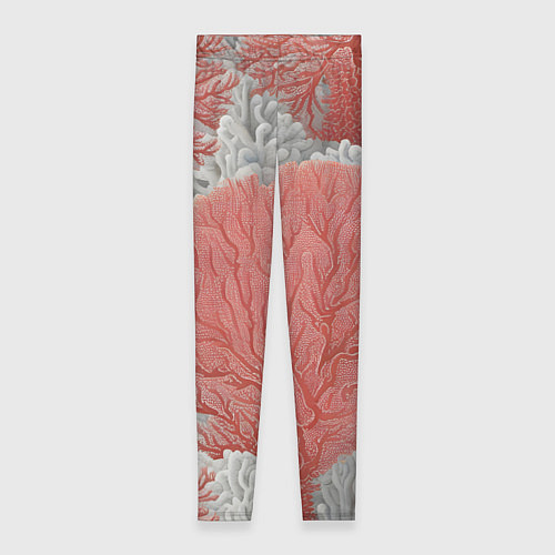 Женские легинсы Красные и белые кораллы / 3D-принт – фото 1