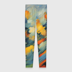 Женские легинсы Жёлтые и синие мазки