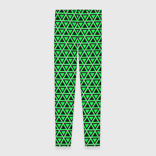 Женские легинсы Зелёные и чёрные треугольники / 3D-принт – фото 1