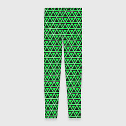 Леггинсы женские Зелёные и чёрные треугольники, цвет: 3D-принт