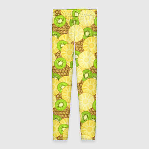 Женские легинсы Фрукты - ананас и киви / 3D-принт – фото 1