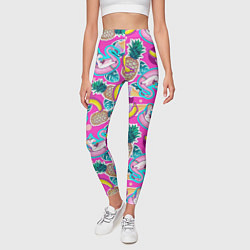 Леггинсы женские Единорог в плавательном круге, цвет: 3D-принт — фото 2
