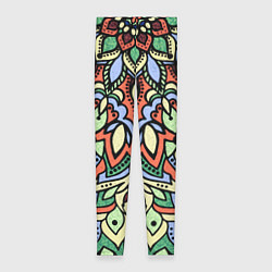 Леггинсы женские Мандала зелёно-оранжевый, цвет: 3D-принт