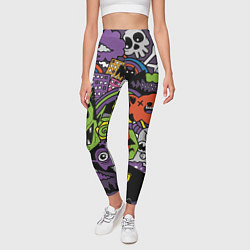 Леггинсы женские Страшно веселые монстры, цвет: 3D-принт — фото 2