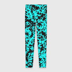 Женские легинсы Пятнистый яркий чёрно-голубой