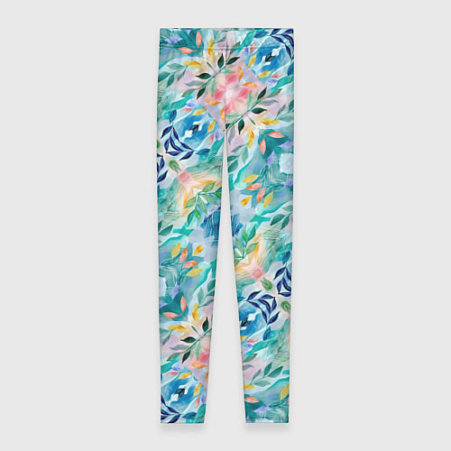 Женские легинсы Абстрактные розовые акварельные тюльпаны / 3D-принт – фото 1