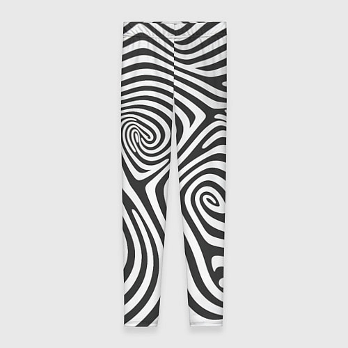 Женские легинсы Черно-белый водоворот - зебра исллюзия шкуры / 3D-принт – фото 1