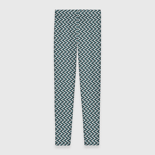 Женские легинсы Треугольные полосы бело-бирюзовый / 3D-принт – фото 1
