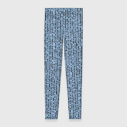 Леггинсы женские Голубой с чёрным мелкая мозаика, цвет: 3D-принт