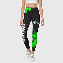 Леггинсы женские Geely green sport hexagon, цвет: 3D-принт — фото 2