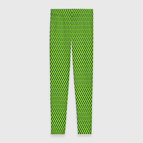Женские легинсы Кислотный зелёный имитация сетки / 3D-принт – фото 1