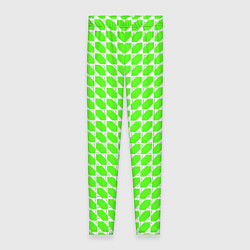 Леггинсы женские Зелёные лепестки шестиугольники, цвет: 3D-принт