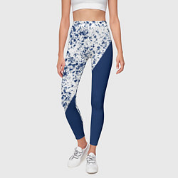 Леггинсы женские Сине-белый пополам, цвет: 3D-принт — фото 2