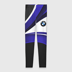 Леггинсы женские BMW Logotype - blue waves, цвет: 3D-принт
