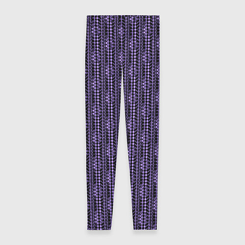 Женские легинсы Чёрно-фиолетовый текстурированный узор / 3D-принт – фото 1