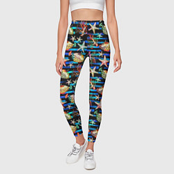 Леггинсы женские Морская жизнь под водой паттерн, цвет: 3D-принт — фото 2