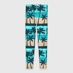 Леггинсы женские Пляжные пальмы паттерн, цвет: 3D-принт