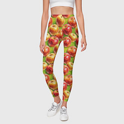 Леггинсы женские Вкусные яблоки паттерн, цвет: 3D-принт — фото 2