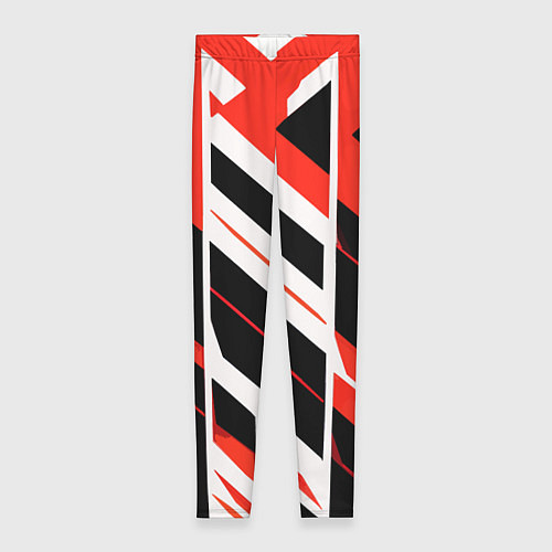 Женские легинсы Black and red stripes on a white background / 3D-принт – фото 1