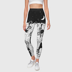 Леггинсы женские Коты с креативными хвостами, цвет: 3D-принт — фото 2