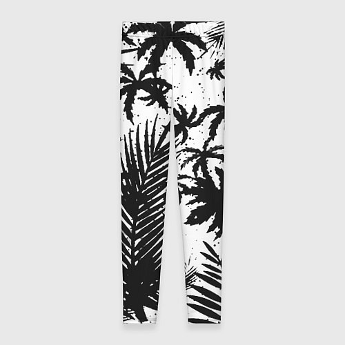 Женские легинсы Чёрно белые пальмы / 3D-принт – фото 1