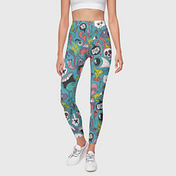 Леггинсы женские Тьфу ты монстры, цвет: 3D-принт — фото 2