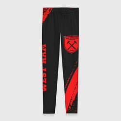 Леггинсы женские West Ham - red gradient вертикально, цвет: 3D-принт