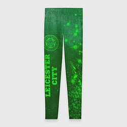 Леггинсы женские Leicester City - green gradient по-вертикали, цвет: 3D-принт