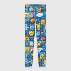 Леггинсы женские Пэчворк с зайчиками, цвет: 3D-принт