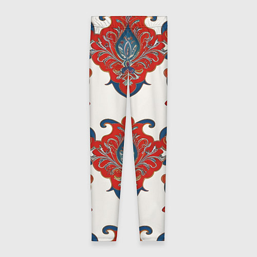 Женские легинсы Узор красно-синий на белом фоне / 3D-принт – фото 1