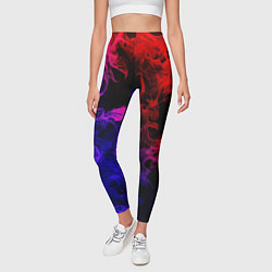 Леггинсы женские Неоновый цветок в дыму, цвет: 3D-принт — фото 2