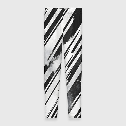 Женские легинсы Платиновые и черные полосы / 3D-принт – фото 1
