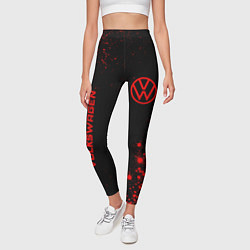 Леггинсы женские Volkswagen - red gradient вертикально, цвет: 3D-принт — фото 2
