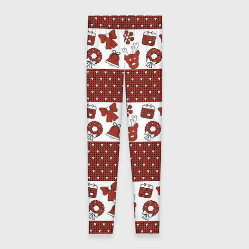 Женские легинсы Новогодний паттерн / 3D-принт – фото 1