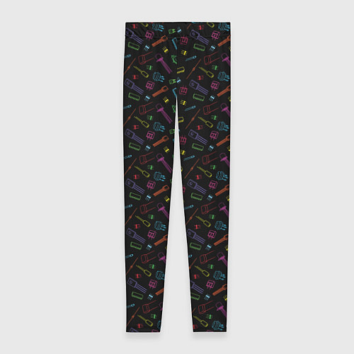 Женские легинсы Паттерн с разноцветными радиодеталями / 3D-принт – фото 1