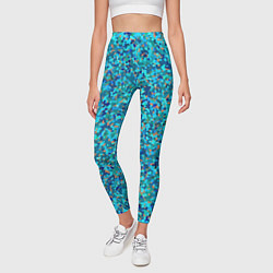 Леггинсы женские Сине-голубой пуантилизм, цвет: 3D-принт — фото 2
