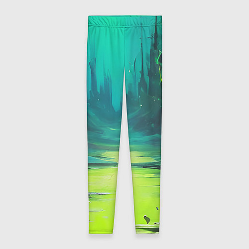 Женские легинсы Зелёная кислотная абстракция / 3D-принт – фото 1